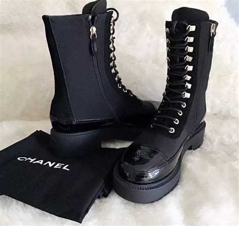 chanel combat boots 40|Chanel boots with pearl heel.